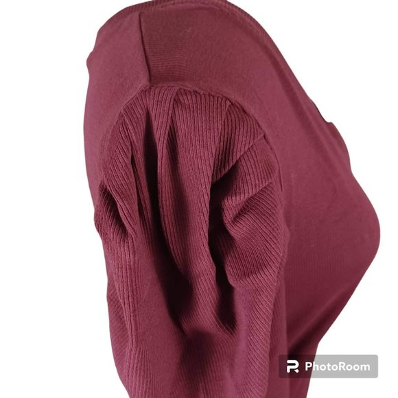 Reoria Bodysuit NEW Large Red -Long Ruffle Sleeve -V-Neck **SEE MEASUREMENTS** - Picture 3 of 15